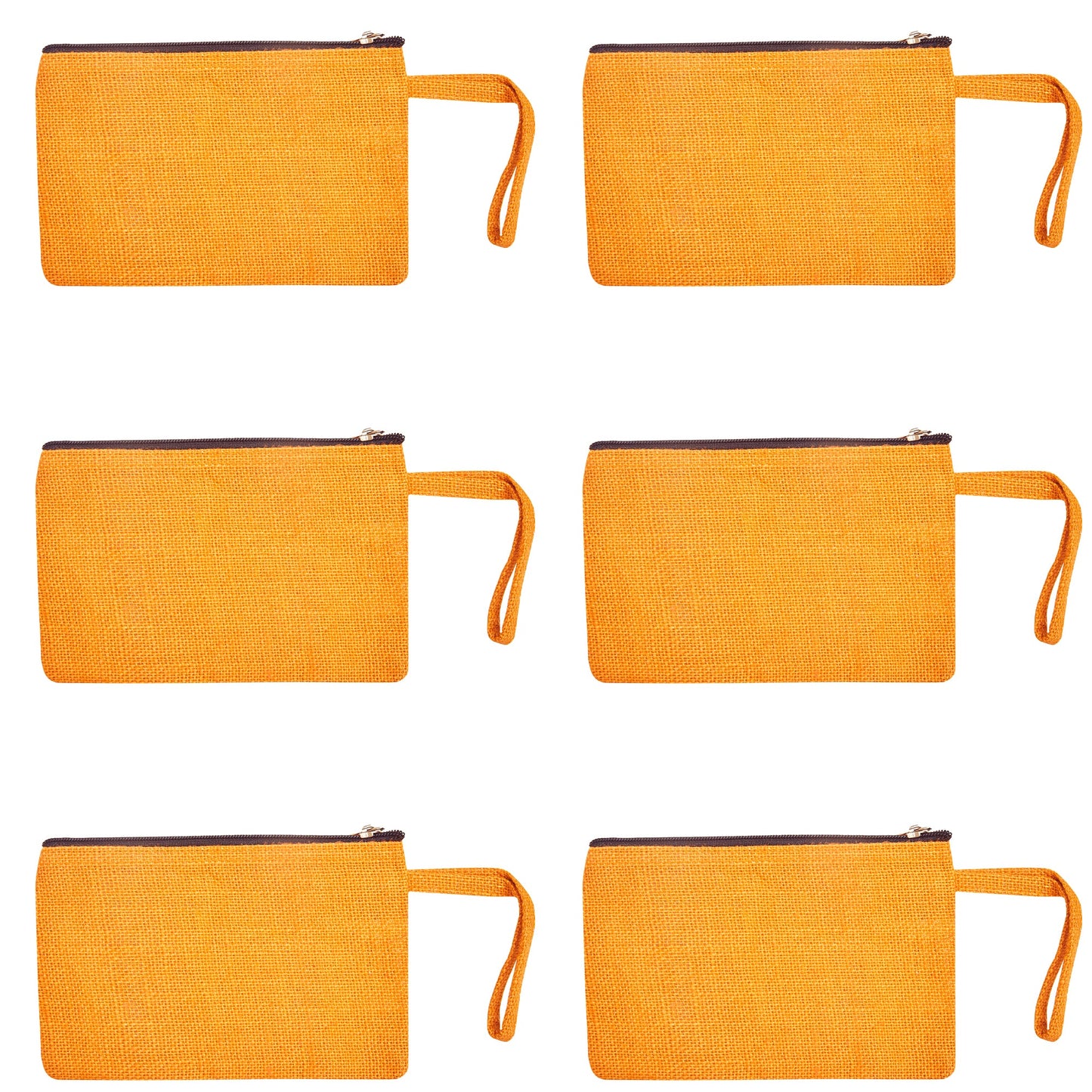 Compact Compact  Colorful Burlap Cosmetic Pouches Set of 6 for Women Wholesale Supply