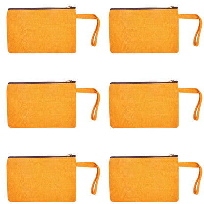 Compact Compact  Colorful Burlap Cosmetic Pouches Set of 6 for Women Wholesale Supply
