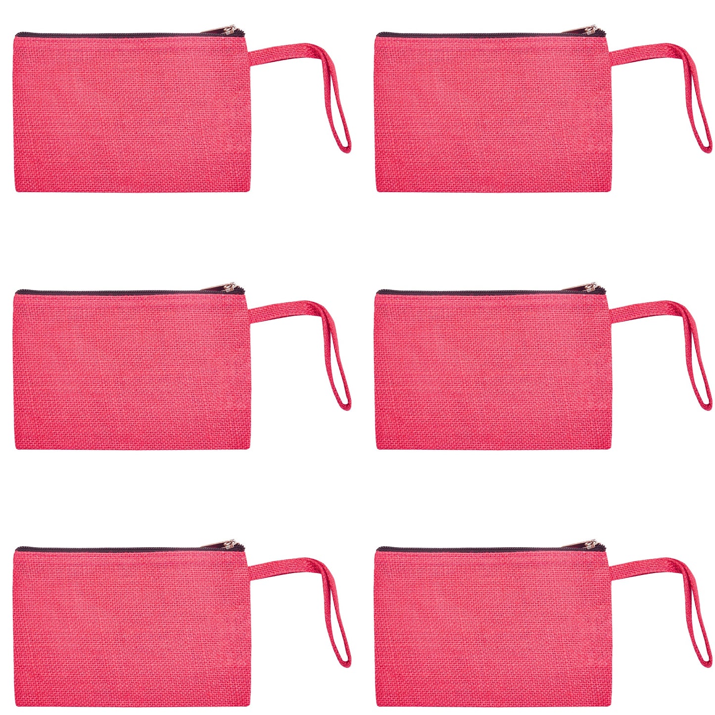 Compact Compact  Colorful Burlap Cosmetic Pouches Set of 6 for Women Wholesale Supply
