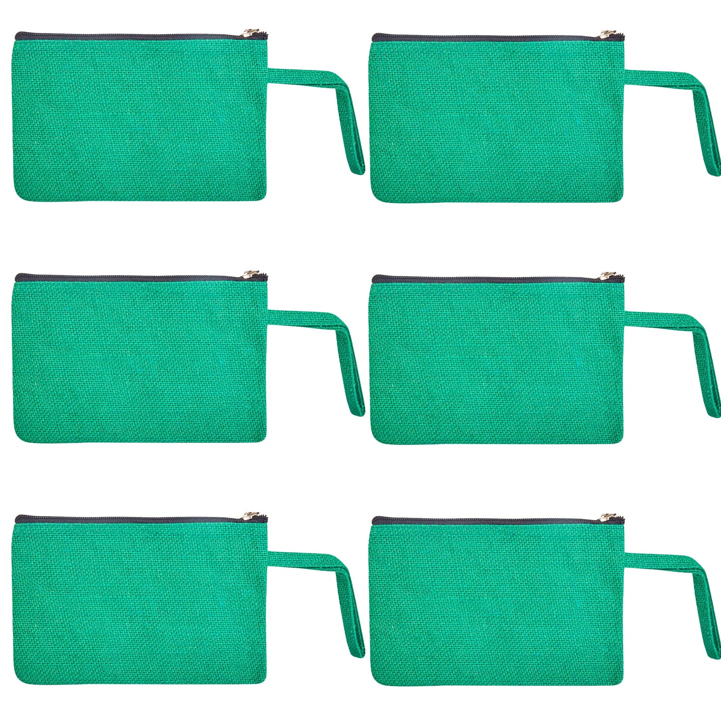 Compact Compact  Colorful Burlap Cosmetic Pouches Set of 6 for Women Wholesale Supply