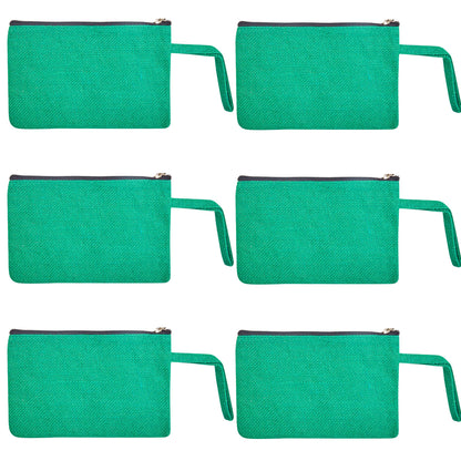 Compact Compact  Colorful Burlap Cosmetic Pouches Set of 6 for Women Wholesale Supply