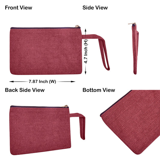 Compact Compact  Colorful Burlap Cosmetic Pouches Set of 6 for Women Wholesale Supply