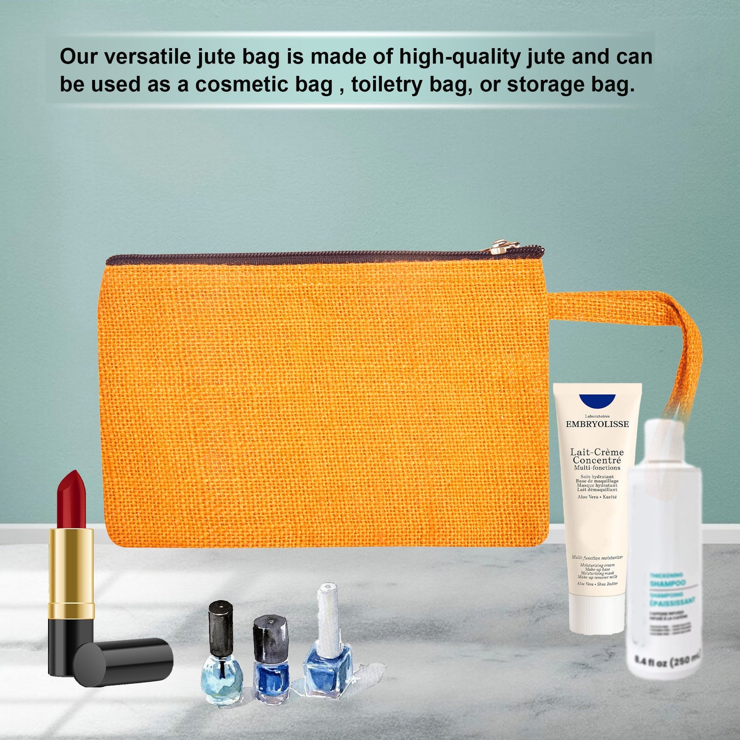 Compact Compact  Colorful Burlap Cosmetic Pouches Set of 6 for Women Wholesale Supply