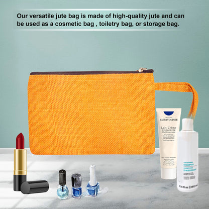 Compact Compact  Colorful Burlap Cosmetic Pouches Set of 6 for Women Wholesale Supply
