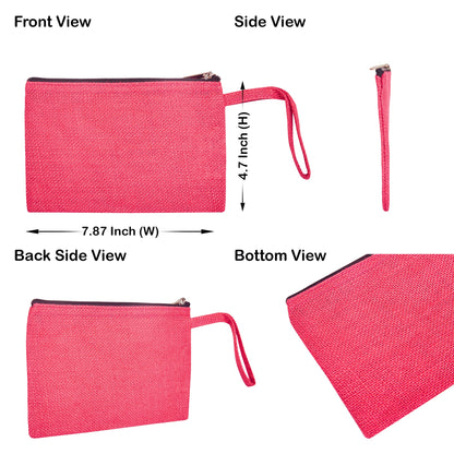 Compact Compact  Colorful Burlap Cosmetic Pouches Set of 6 for Women Wholesale Supply