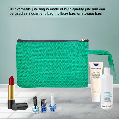 Compact Compact  Colorful Burlap Cosmetic Pouches Set of 6 for Women Wholesale Supply