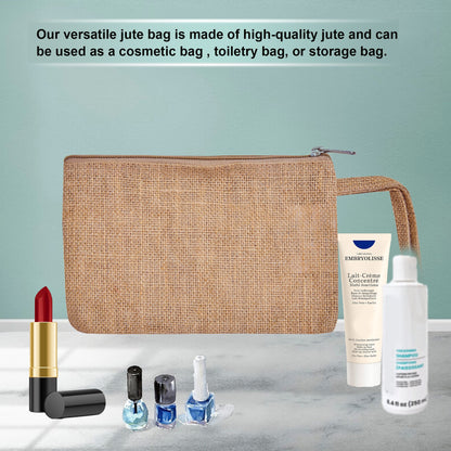 Travel Ready Travel  Burlap Cosmetic Makeup Organizer Bags for Women Wholesale Supply