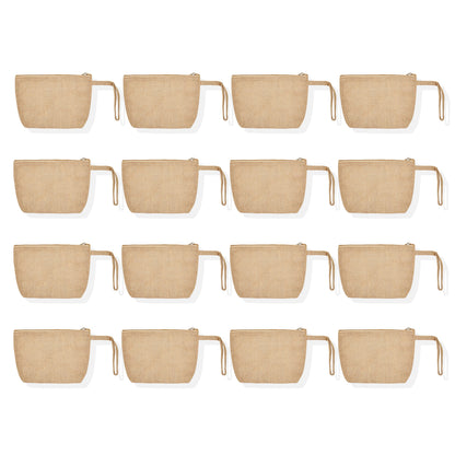 Elegant Durable  Burlap Makeup Zipper Pouches for Women Wholesale Supply