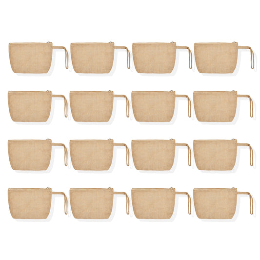 Elegant Durable  Burlap Makeup Zipper Pouches for Women Wholesale Supply