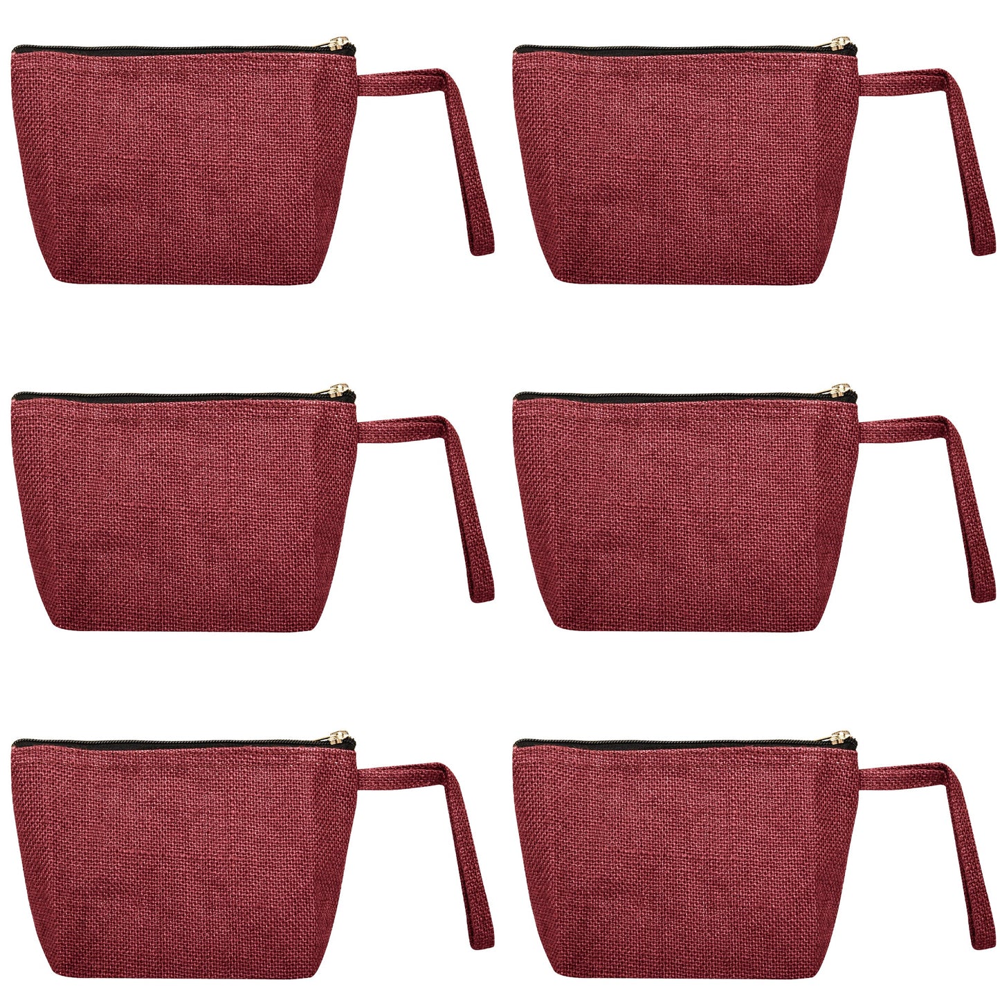 Versatile Eco  Colorful Jute Cosmetic Bags Pack of 6 for Women Wholesale Supply