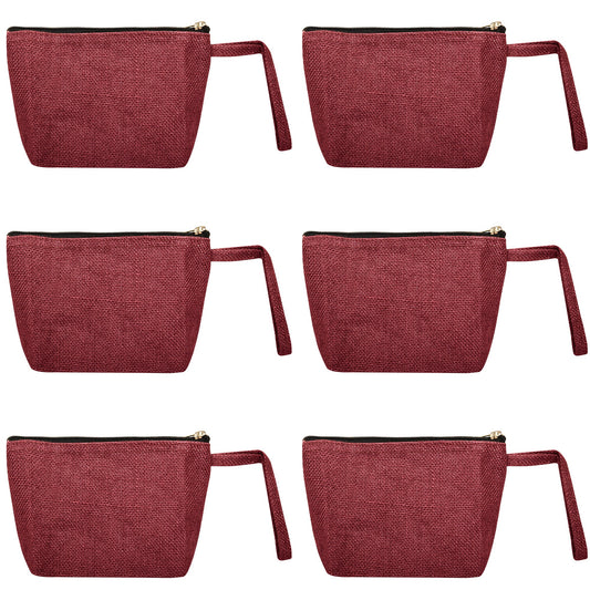Versatile Eco  Colorful Jute Cosmetic Bags Pack of 6 for Women Wholesale Supply
