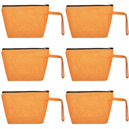 Versatile Eco  Colorful Jute Cosmetic Bags Pack of 6 for Women Wholesale Supply