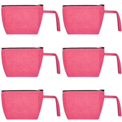 Versatile Eco  Colorful Jute Cosmetic Bags Pack of 6 for Women Wholesale Supply