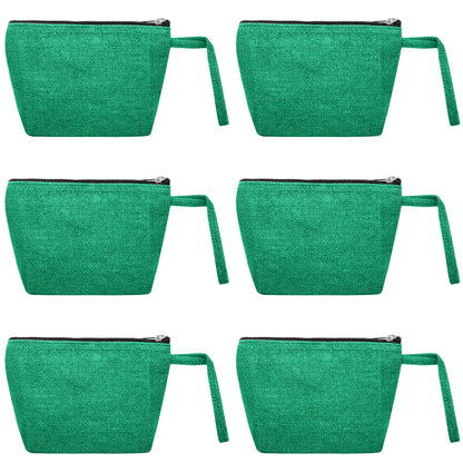 Versatile Eco  Colorful Jute Cosmetic Bags Pack of 6 for Women Wholesale Supply