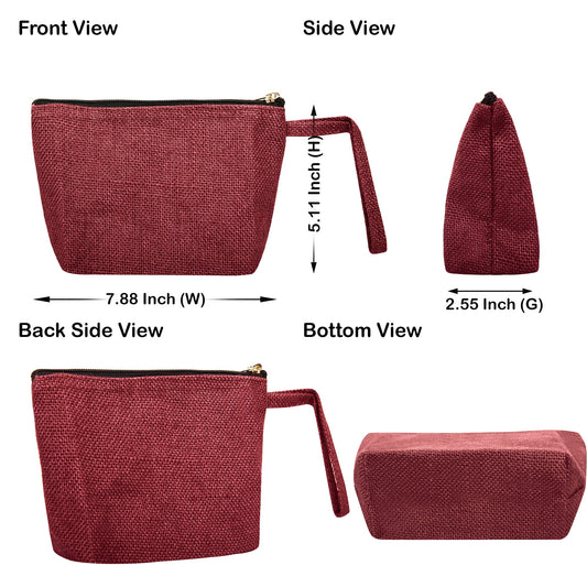 Versatile Eco  Colorful Jute Cosmetic Bags Pack of 6 for Women Wholesale Supply