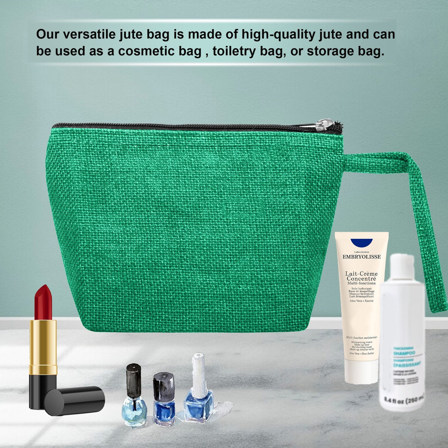 Versatile Eco  Colorful Jute Cosmetic Bags Pack of 6 for Women Wholesale Supply