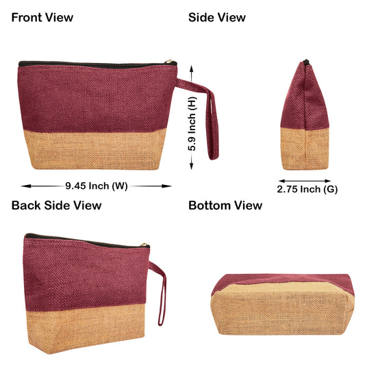 Eco Friendly Multipurpose  Unisex Jute Cosmetic Pouches Pack of 6 for Women Wholesale Supply