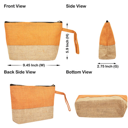 Premium Premium  Unisex Jute Cosmetic Pouches Pack of 4 for Women Wholesale Supply