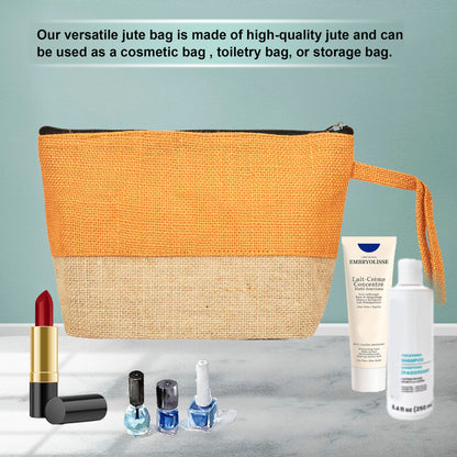 Premium Premium  Unisex Jute Cosmetic Pouches Pack of 4 for Women Wholesale Supply