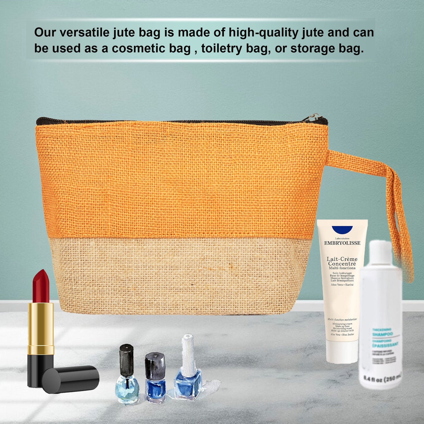 Eco Friendly Multipurpose  Unisex Jute Cosmetic Pouches Pack of 6 for Women Wholesale Supply