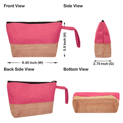 Eco Friendly Multipurpose  Unisex Jute Cosmetic Pouches Pack of 6 for Women Wholesale Supply