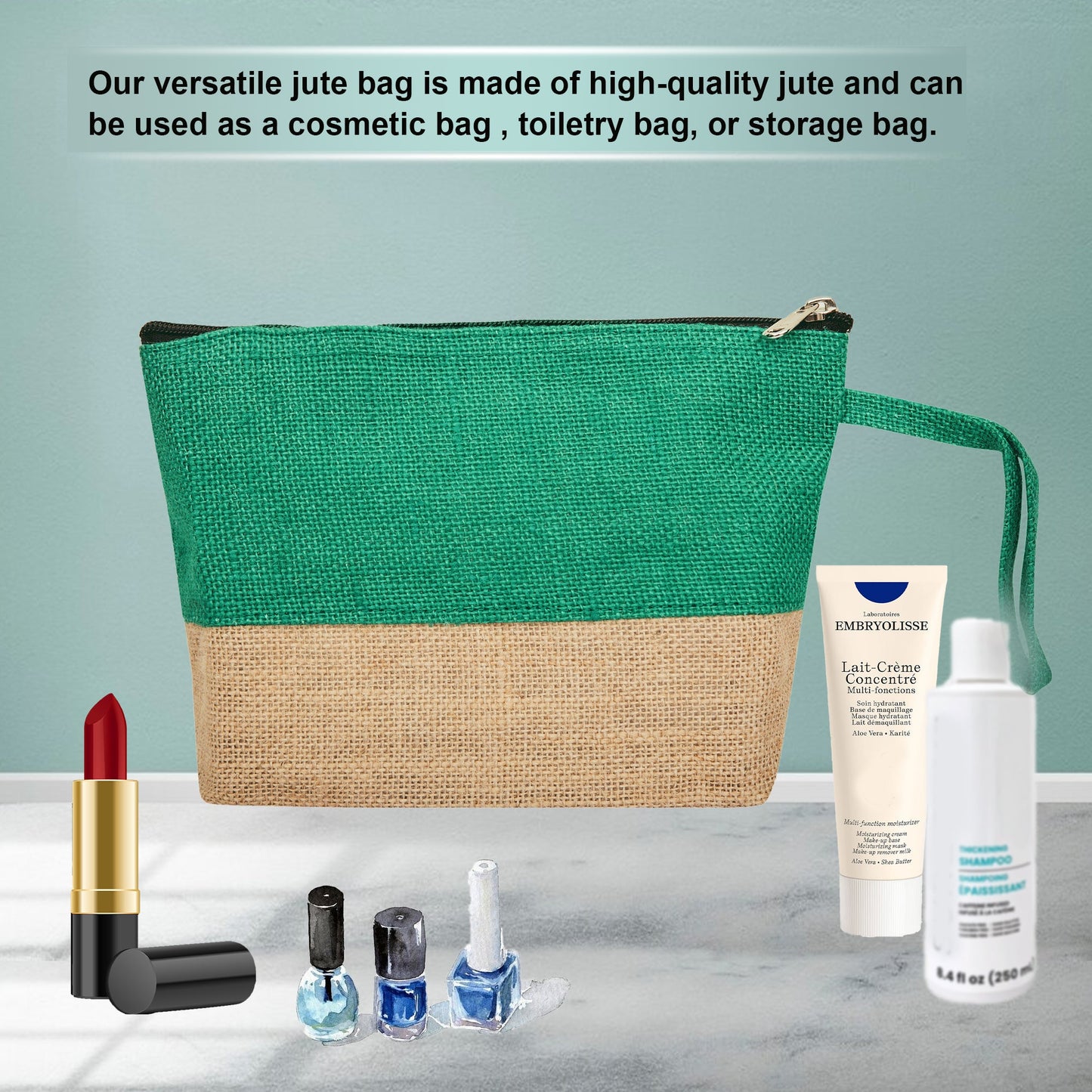 Eco Friendly Multipurpose  Unisex Jute Cosmetic Pouches Pack of 6 for Women Wholesale Supply