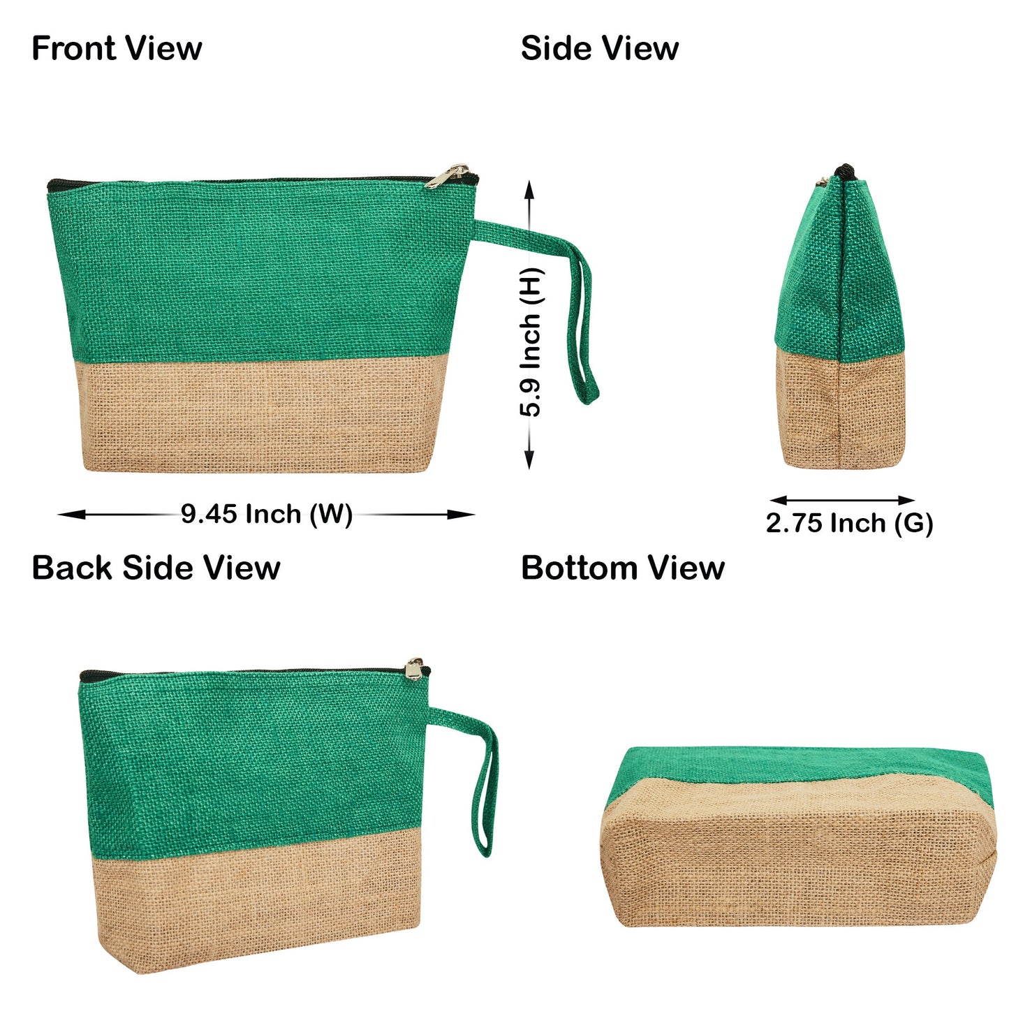 Eco Friendly Multipurpose  Unisex Jute Cosmetic Pouches Pack of 6 for Women Wholesale Supply