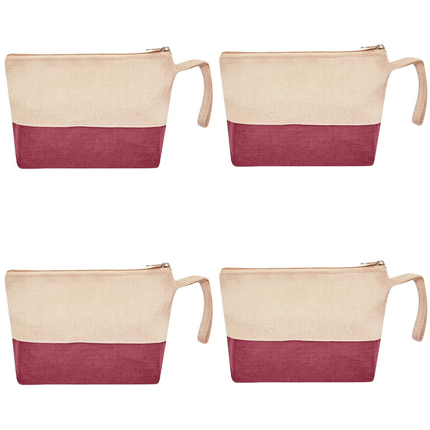 Travel Ready Travel  Jute Cosmetic Pouches Pack of 4 for Women Wholesale Supply
