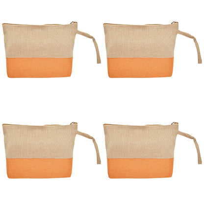 Travel Ready Travel  Jute Cosmetic Pouches Pack of 4 for Women Wholesale Supply