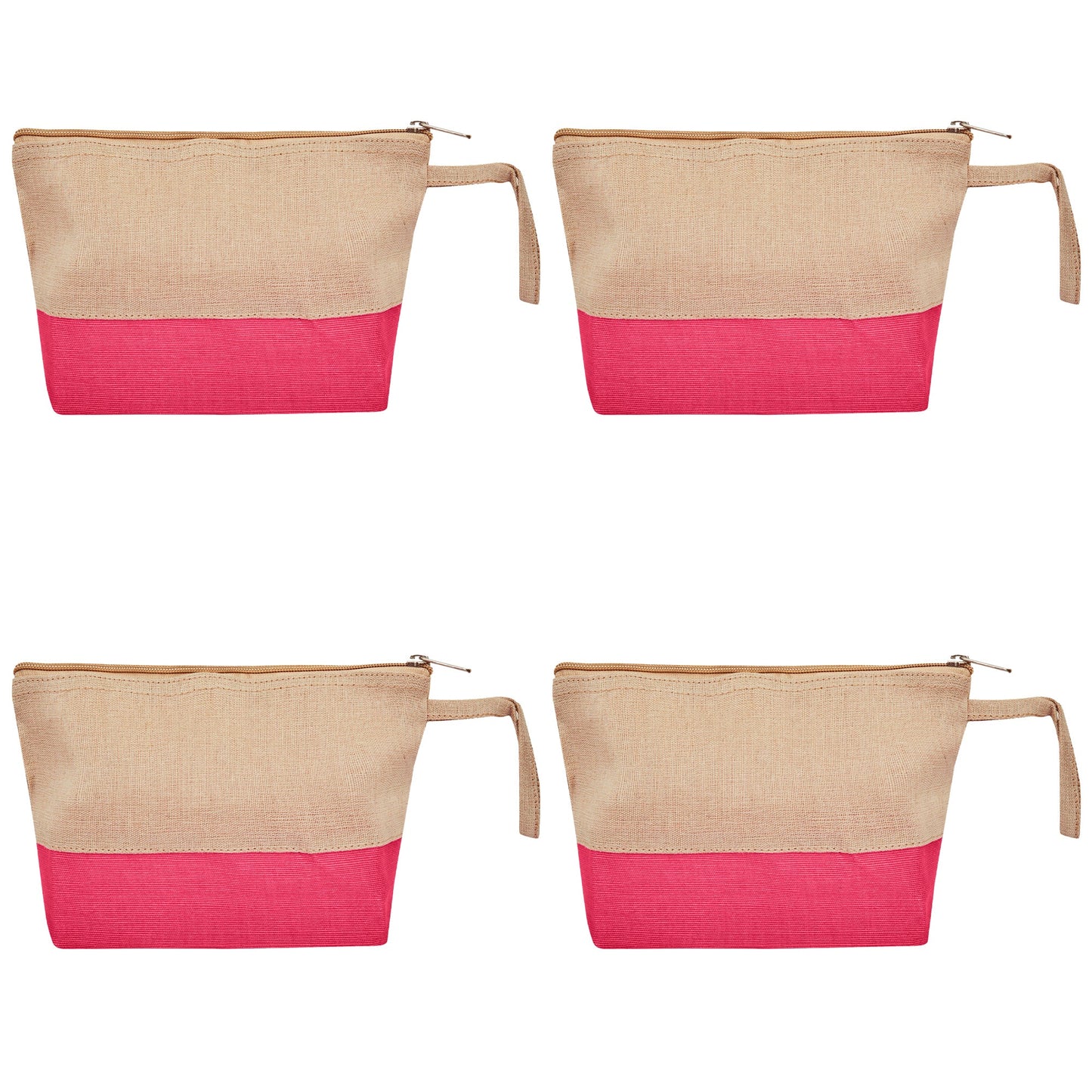 Travel Ready Travel  Jute Cosmetic Pouches Pack of 4 for Women Wholesale Supply