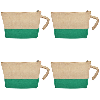 Travel Ready Travel  Jute Cosmetic Pouches Pack of 4 for Women Wholesale Supply