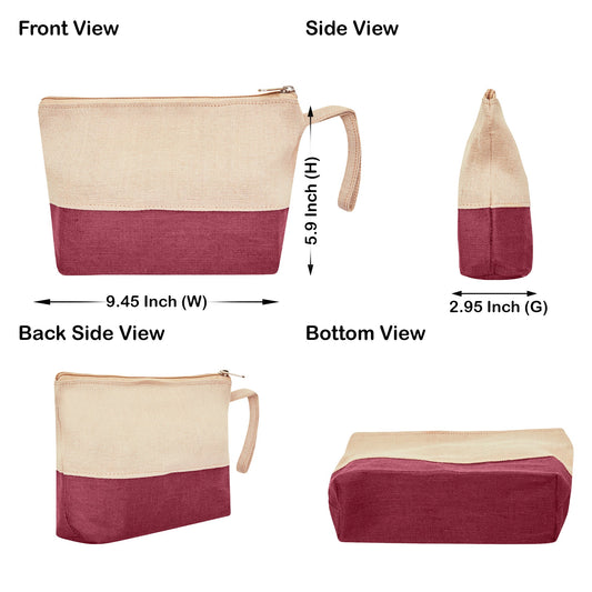 Travel Ready Travel  Jute Cosmetic Pouches Pack of 4 for Women Wholesale Supply
