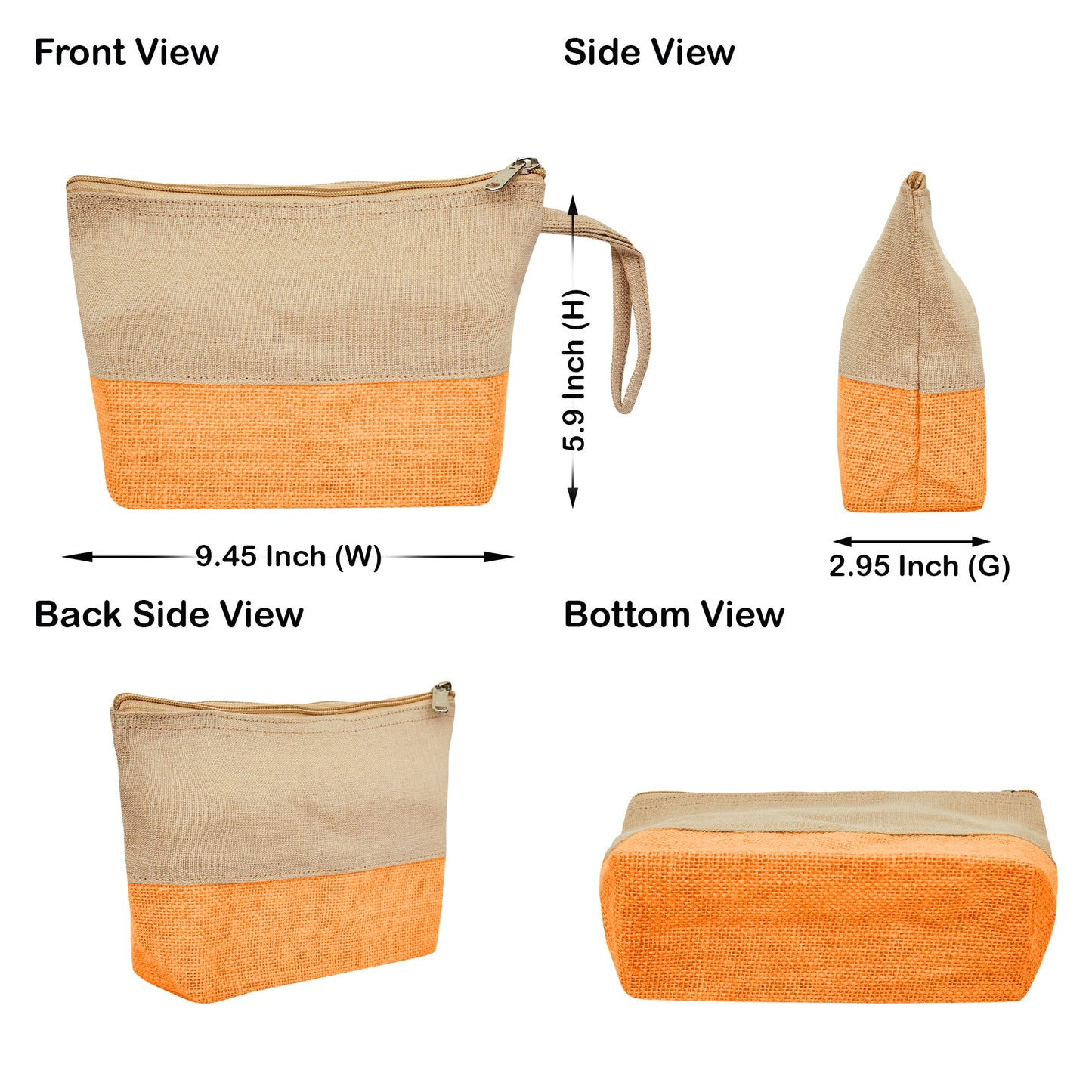 Travel Ready Travel  Jute Cosmetic Pouches Pack of 4 for Women Wholesale Supply