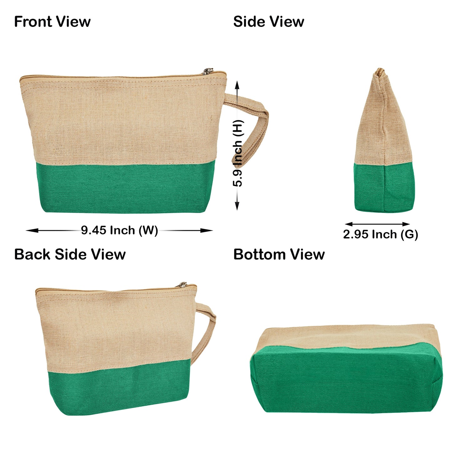 Travel Ready Travel  Jute Cosmetic Pouches Pack of 4 for Women Wholesale Supply