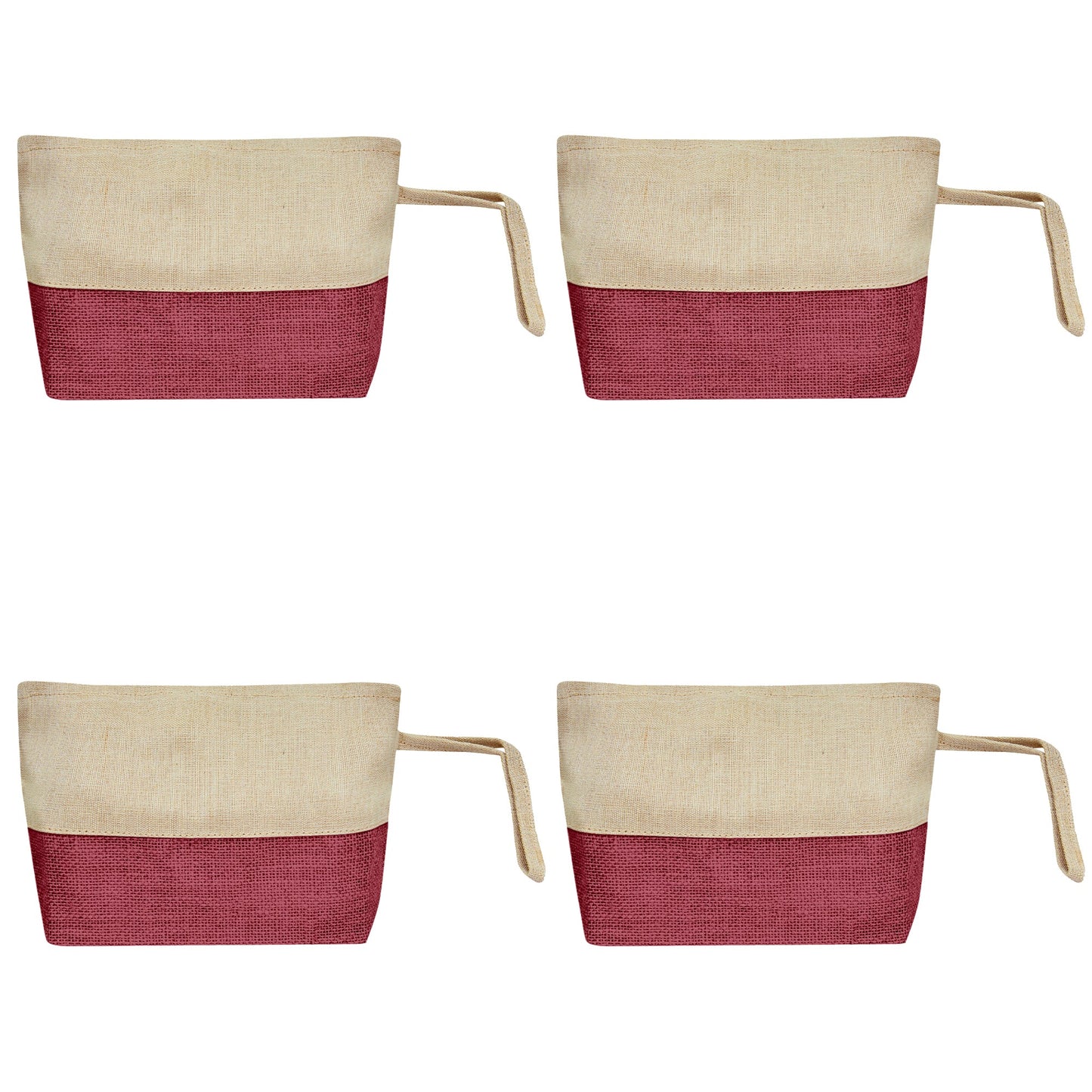 Elegant Durable  Burlap Zipper Travel Organizer Pouches Pack of 4 for Women Wholesale Supply