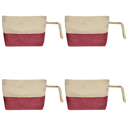 Elegant Durable  Burlap Zipper Travel Organizer Pouches Pack of 4 for Women Wholesale Supply