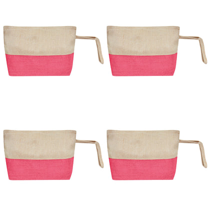 Elegant Durable  Burlap Zipper Travel Organizer Pouches Pack of 4 for Women Wholesale Supply