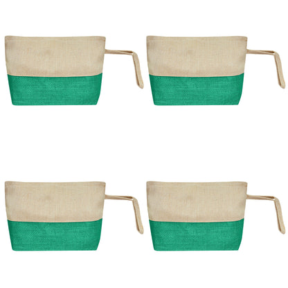 Elegant Durable  Burlap Zipper Travel Organizer Pouches Pack of 4 for Women Wholesale Supply