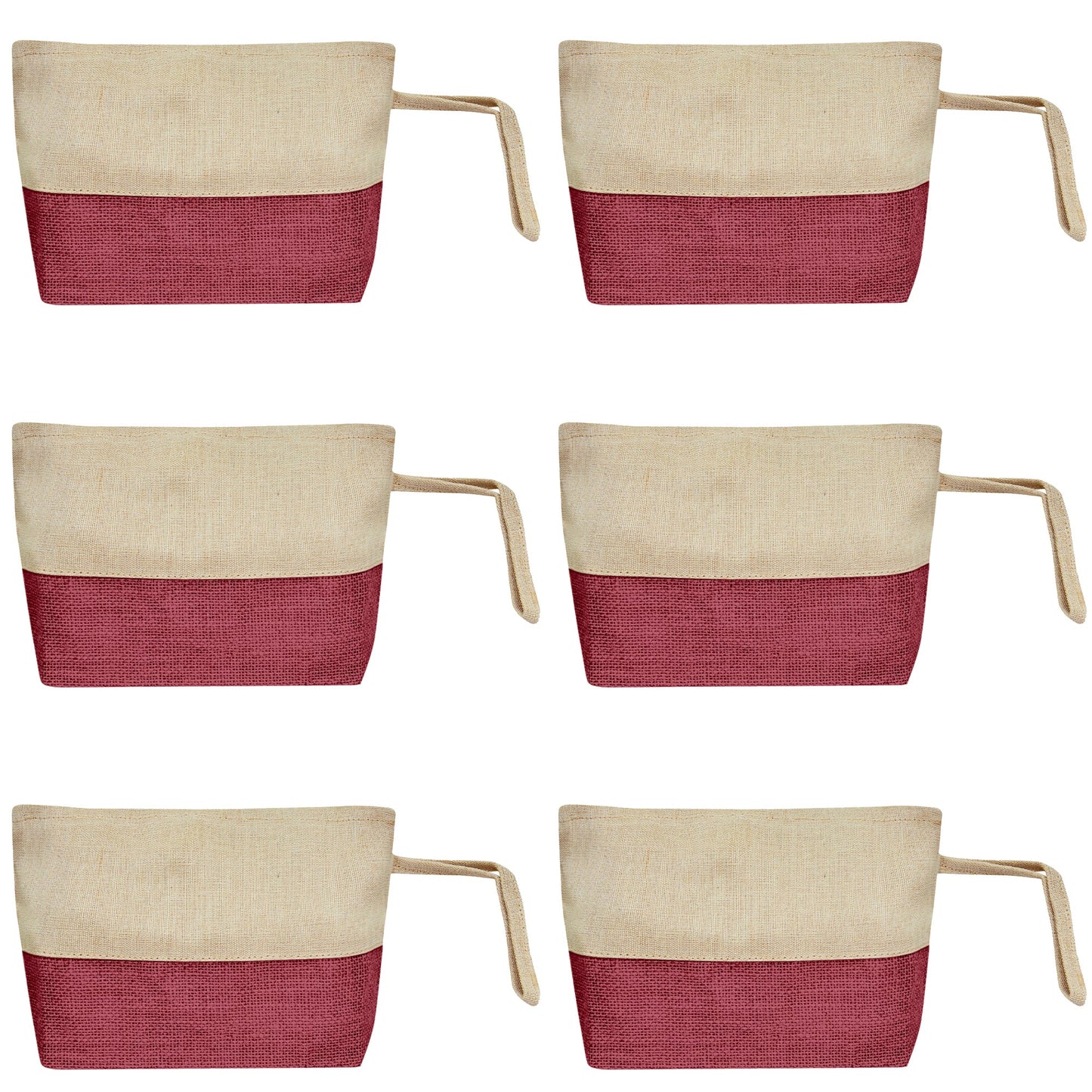 Versatile Multipurpose  Burlap Zipper Travel Organizer Pouches Set of 6 for Women Wholesale Supply