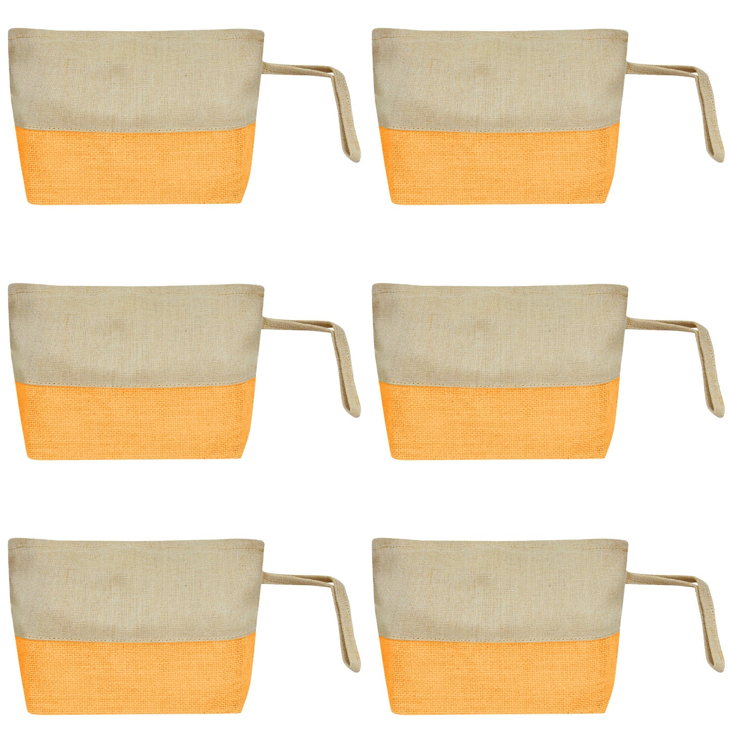 Versatile Multipurpose  Burlap Zipper Travel Organizer Pouches Set of 6 for Women Wholesale Supply