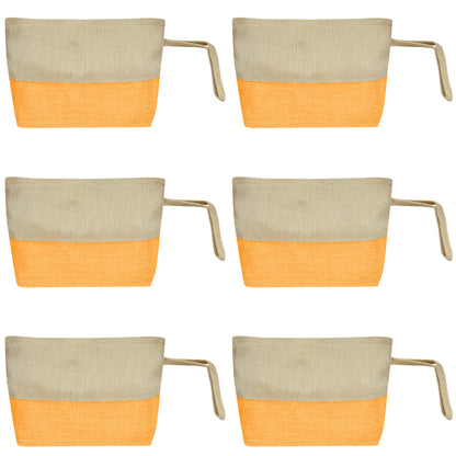 Versatile Multipurpose  Burlap Zipper Travel Organizer Pouches Set of 6 for Women Wholesale Supply