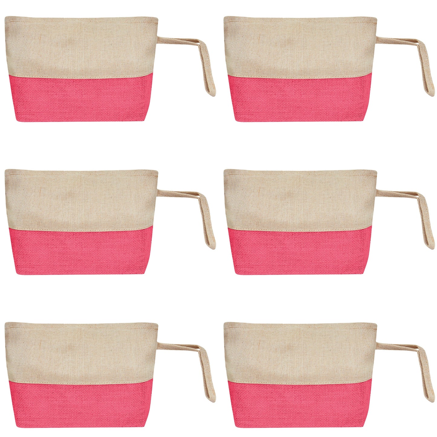 Versatile Multipurpose  Burlap Zipper Travel Organizer Pouches Set of 6 for Women Wholesale Supply