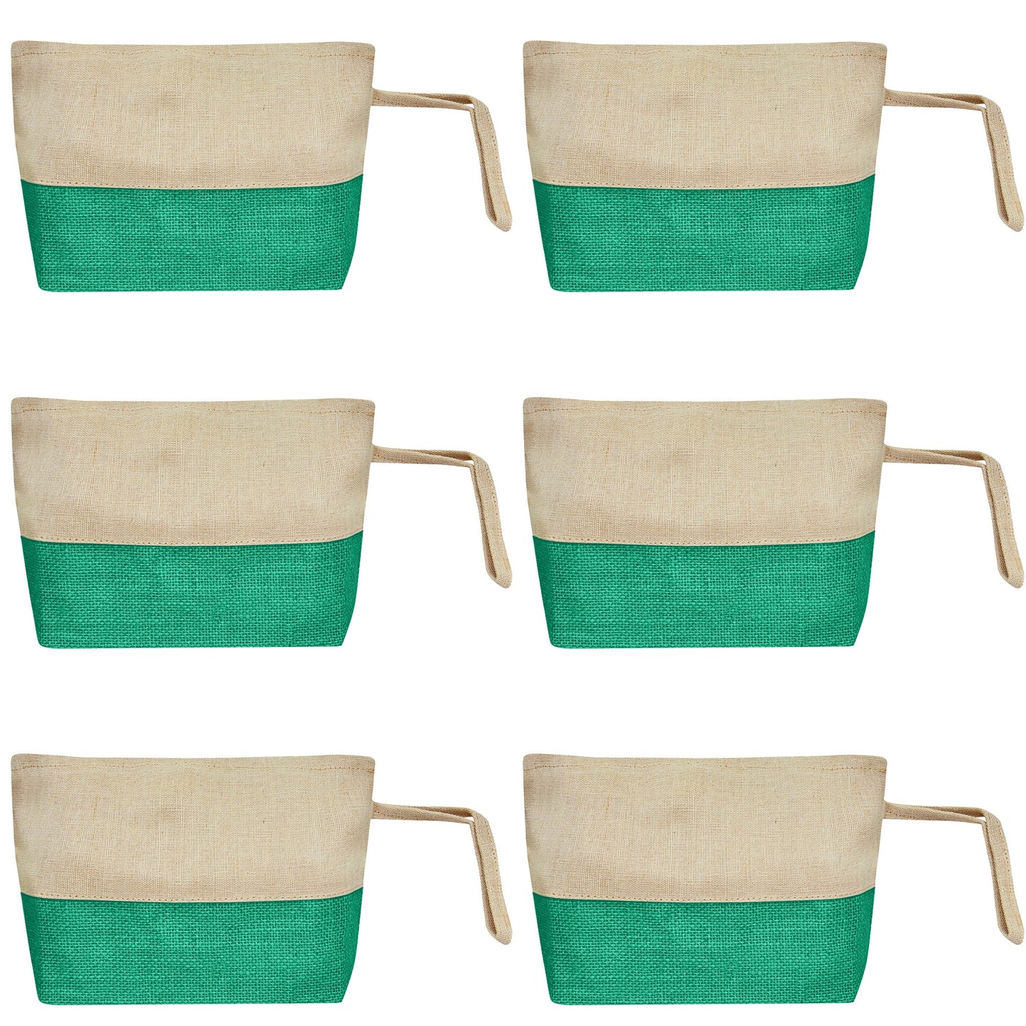 Versatile Multipurpose  Burlap Zipper Travel Organizer Pouches Set of 6 for Women Wholesale Supply