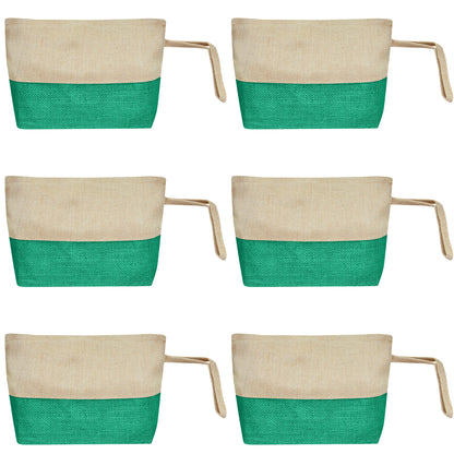Versatile Multipurpose  Burlap Zipper Travel Organizer Pouches Set of 6 for Women Wholesale Supply