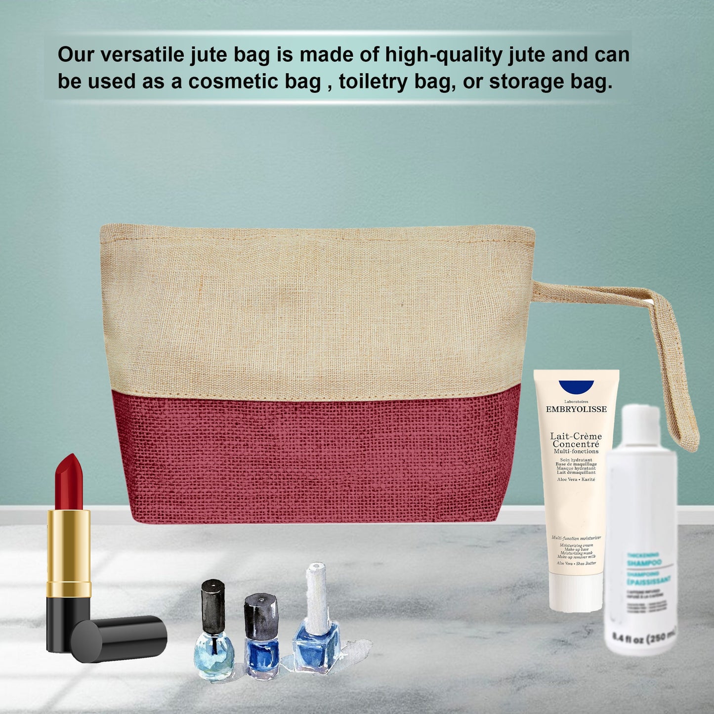 Versatile Multipurpose  Burlap Zipper Travel Organizer Pouches Set of 6 for Women Wholesale Supply