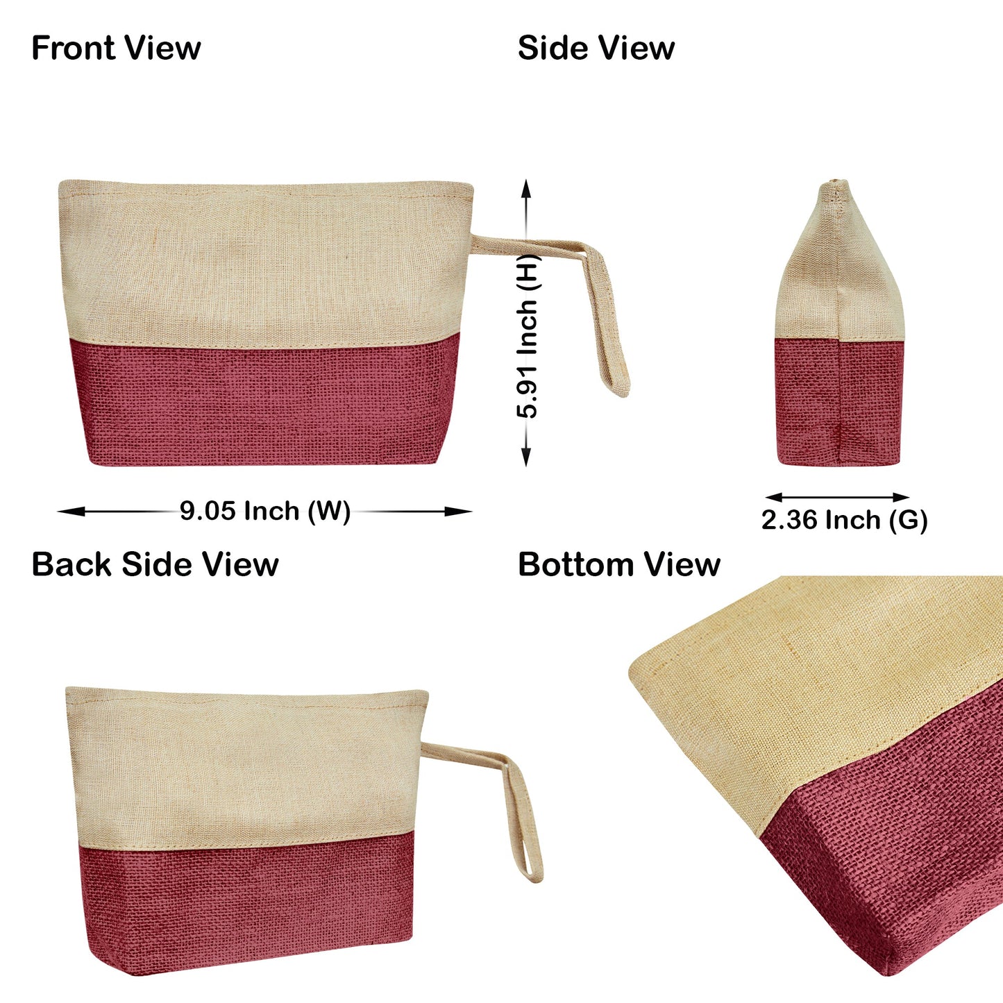 Versatile Multipurpose  Burlap Zipper Travel Organizer Pouches Set of 6 for Women Wholesale Supply