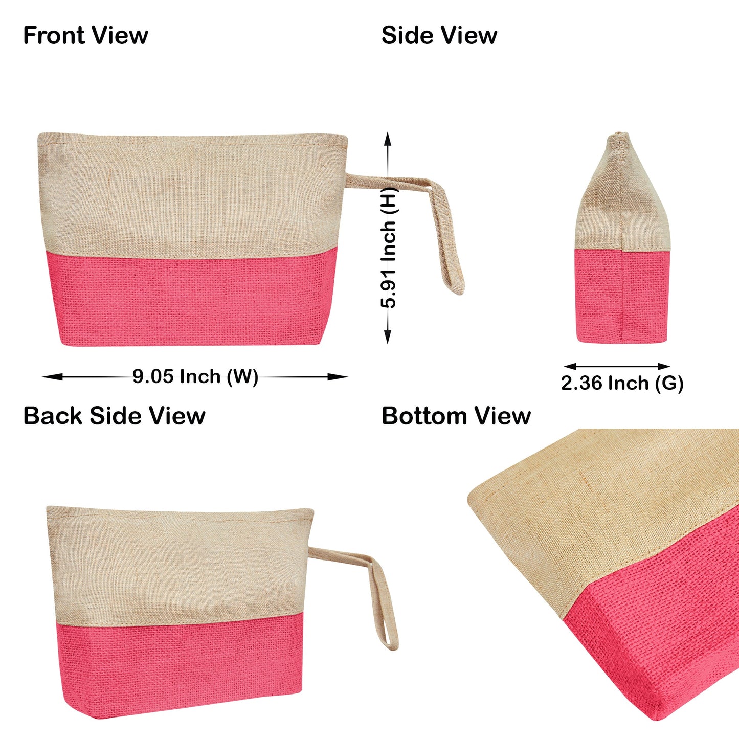 Versatile Multipurpose  Burlap Zipper Travel Organizer Pouches Set of 6 for Women Wholesale Supply