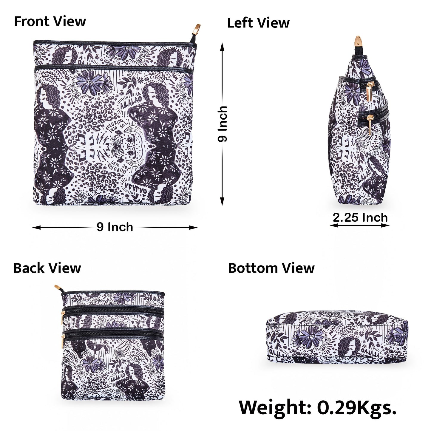 Monochrome Crossbody Bag - Fabric with Leather Trim for Women in Wholesale