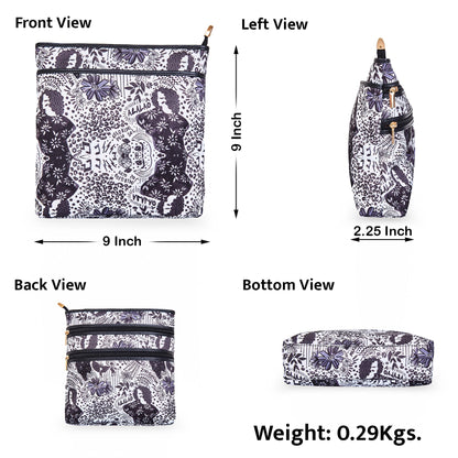 Monochrome Crossbody Bag - Fabric with Leather Trim for Women in Wholesale