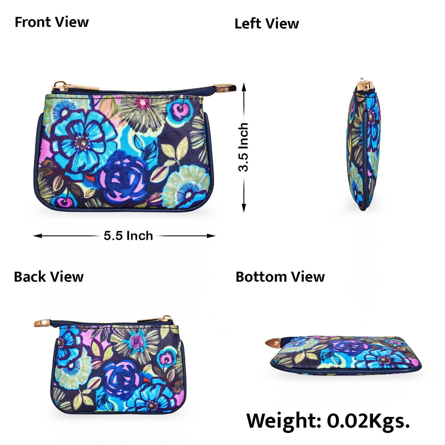 Wholesale Stylish Travel Coin Pouch for Women - Fabric with Leather Trim